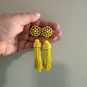 Boutique Yellow Beaded Tassel Earrings